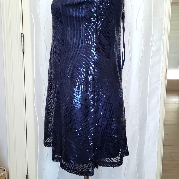Lily Star Blue Sequin Tank Dress - Picture 3 of 5